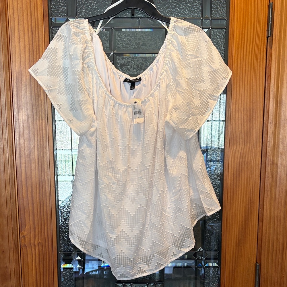 Lane Bryant Elegant White Blouse